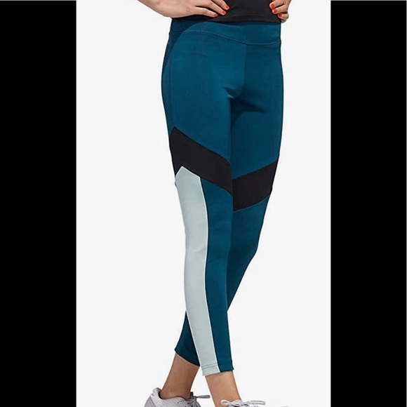 adidas Women's Designed 2 Move 7/8 Tights~ Color Tech Mineral/Black~ size XS. - Picture 5 of 7